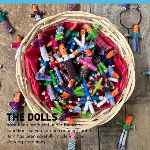 Thorness 72 Basket of Guatemalan Handmade Mini Worry Dolls for Girls and Boys - Anxiety Dolls