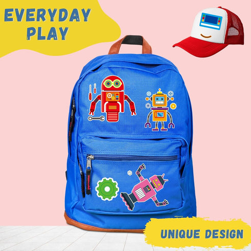 Create-Your-Own-Sticker, 32 Sticker Sheets for Kids, Robot Stickers, Educational Party Favors, Birthday Party
