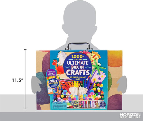 1000 Set, Made By Me Ultimate Craft Box, Art & Craft Activities Piece Storage Case, Great for Preschool Arts & Crafts