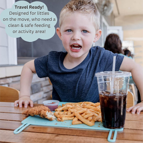 The Table Tyke Silicone Placemats for Toddlers with Patented Edge Bumper | Kids Placemats Non Slip Travel Ready | Baby