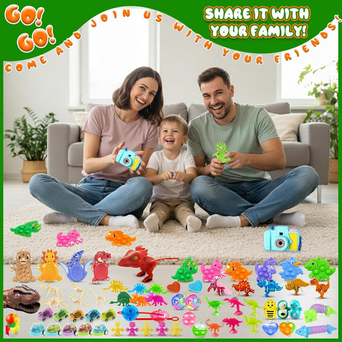 1000 PCS Party Favors for Kids, Dinosaur Sensory Fidget Toys Bulk, Treasure Chest for Kids Prizes, Easter Egg Fillers