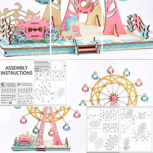 Wooden Ferris Wheel 3D Wooden Puzzle, Building Kit for Birthday Present, Thanksgiving Gift, Valentines Day Gift