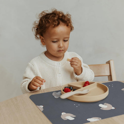 12" 17") Blooom Placemat for Baby, Toddler & Kids | Wipeable, Reusable and Eco-Friendly | Baby Weaning Placemat