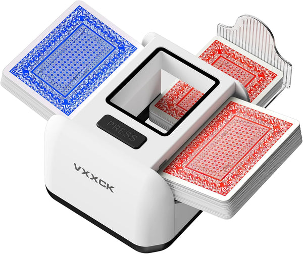 VXXCK Automatic Card Shuffler for 1-2 Decks Dual Motor Not Stuck Card Automatic