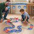 Set, 24 Playset 6 7 8 DIY Construction Race Track Pieces with Battery Powered Car,Bridge Building Track Assembly Track