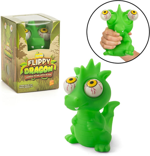 IPIDIPI TOYS Flippy Dragon Squishy Eye Popping Fidget Toy for Stress Relief, Sensory Play for Kids with ADHD