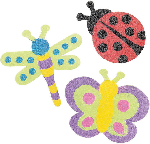 Fun Express Sand Art Bug Magnet Craft Kit, VBS Supplies for Kids and Home Activities