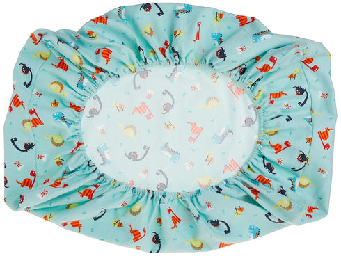Dinosaurs Deluxe Flannel Changing Pad Cover - Fully Elasticized Cotton Flannel, Fits Standard 16 in x 32 in