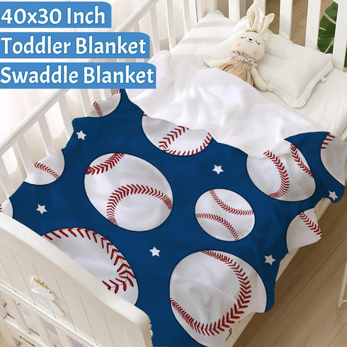 Baseball Stars Baby Blanket, Gifts for Boys, Girls, Infant, Newborn, 40"x30"