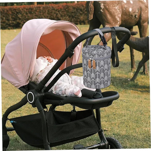 CNAFGBGG 5.5x7.5 Inch Breastmilk Storage Bag Cylindrical Breastmilk Cooler Bag with Zipper Closure & Adjustable Handle