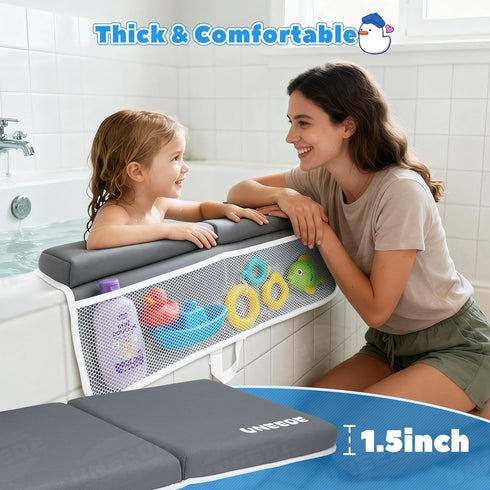 Elbow Set, 1.5 Elbow UNEEDE Baby Bath Kneeler and Rest Pad Thick Memory Foam Bath Kneeling Pad with Support, Bathtub