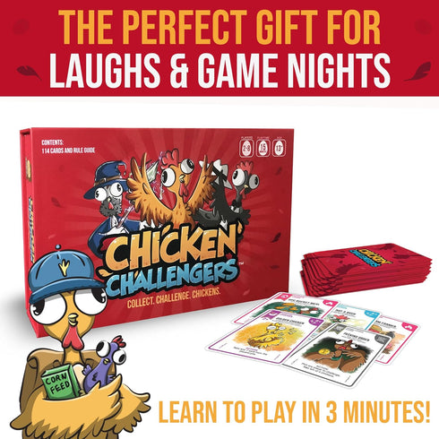 28 13+, Chicken Challengers Card Game Hilarious Strategy for Adults & Teens, Family Game Night, Players, Ages