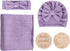 BQUBO Baby Swaddle Blankets for Girls, 4PCS Newborn Accessories Set with Matching Hat and Bow Headband