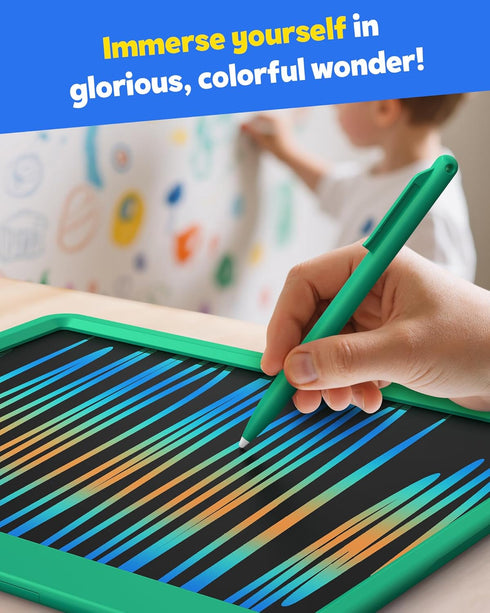 12 Inch TEKFUN LCD Writing Tablet for Kids Boys Toys, Erasable Doodle Board Colorful Drawing Pad, Board Games Outdoor