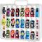 FULLCASE Toys Organizer Storage for Hot Wheels Cars, Double-Sided Carrying Box with 48 Compartments, White