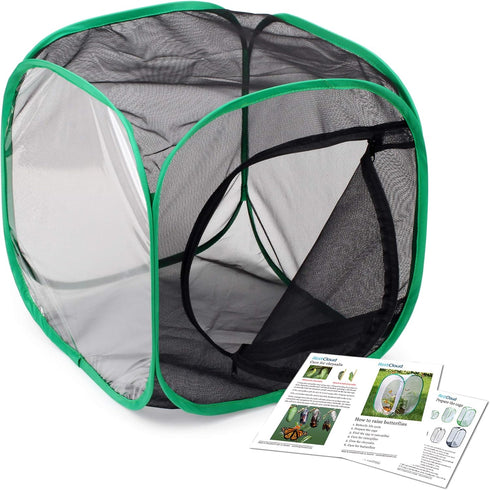 RESTCLOUD Insect and Butterfly Habitat Cage Terrarium, Pop-up 12 X 12 X 12 Inches