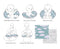 Bacati Clouds in The City Nursing Pillow Cover, Mint/Grey