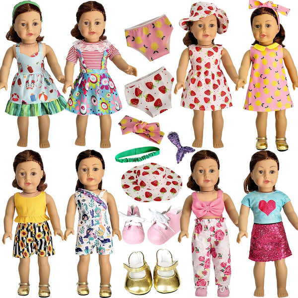 HOAKWA American Doll Clothes and Accessories for 18 Inch Doll, 18" Clothes Dress,