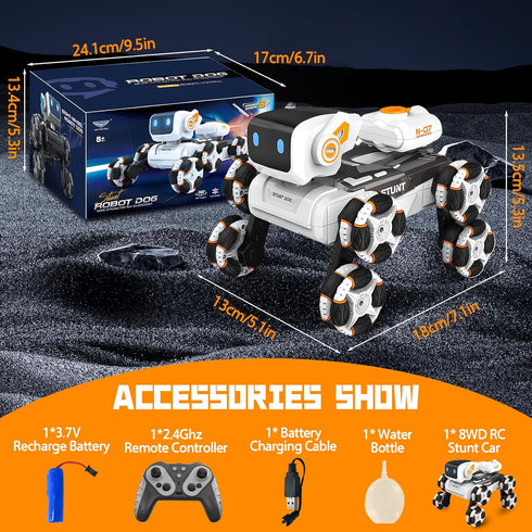 Kids,2.4Ghz 2nd 6 7 8 9 10 11 12 Robot Dog Toy for Remote Control Dog Stunt Robot Dogs Gen Remote Control Cars Stunt Rc