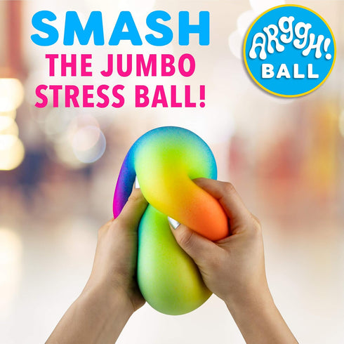 Power Your Fun Arggh Rainbow Giant Stress Balls for Adults, 3.75 Inch Large Stress Balls for Kids, Fidget Toy