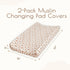 MY LITTLE ZONE 2-Pack 100% 32"x16" 8" Baby Changing Pad Covers Boy, Changing Table Sheets, Cotton Muslin Changing Pad