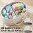 Zopeal Diaper Caddy Organizer Large Cotton Rope Baby Basket with Removable Divider Portable Nursery Storage for Diapers
