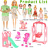 Playset 7 3-12 ebuddy Family Dolls with Slide Swing and Baby Stroller - People, Pets & Accessories for Years Old