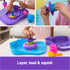 Kinetic Sand SquishMotion Playset with 1lb Pink, Yellow, Blue Play Sand, 5 Tools, Storage Case, Sensory Toys
