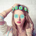Bememo 20 Pieces Hippie Headband Glasses Costume Set, Includes 10 Pieces Multicolor Daisy Flower Crown and 10 Pieces
