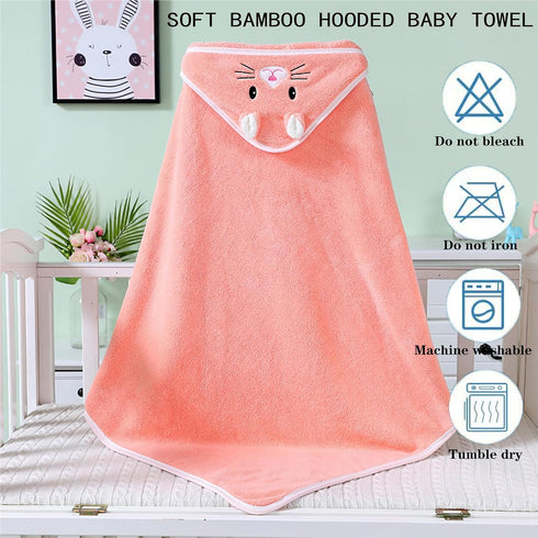4Pack 31.5x31.5 Set Baby Bath Towel with Hooded Absorbent Soft Hooded Towel for Newborns Unisex in Bath Towel Gift