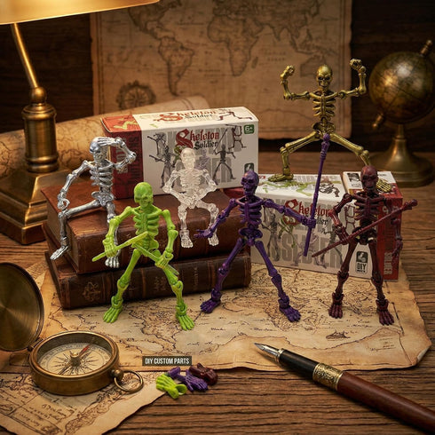 6 Pack T13 Set 2 Dummy 13 Skeleton Action Figure Each with Scepter & Hand Types Titan Lucky Action Figure Multi-Jointed