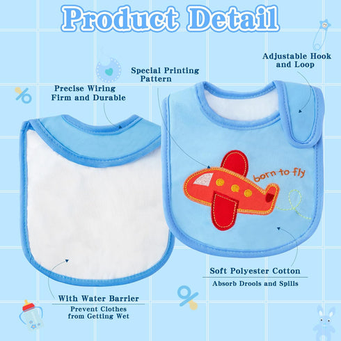 10Pcs Waterproof Baby Bibs Unisex - Newborn Food Bibs for Drooling, Feeding, Eating, Teething, 6-12 Months