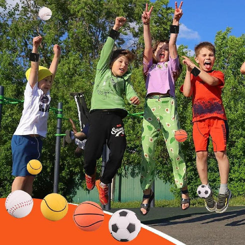 White Baseball Wrist Ball Wristband Toy with Basketball, Baseball, and Football for Boys Girls Party Favor (1.9 inches)