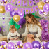 Ouddy Party Purple Birthday Decorations for Women Girls, Butterfly Hanging Garland, Happy Birthday Banner, Purple Gold