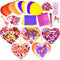 MLOLM 24 Sets Valentines Hearts Foam Craft Kits, DIY Heart Ornaments with Foam Hearts Stickers for Valentine Activity