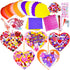 MLOLM 24 Sets Valentines Hearts Foam Craft Kits, DIY Heart Ornaments with Foam Hearts Stickers for Valentine Activity
