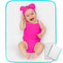 Baby Diaper Changing Mat - Waterproof Portable Travel Pad 31.5 x 25.5 inch for Newborn Toddlers Kids (White w/Turquoise)
