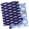 Kushies Baby On The Go Wet Bag, Large, Blue Whale/Navy Moustache