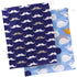 Kushies Baby On The Go Wet Bag, Large, Blue Whale/Navy Moustache