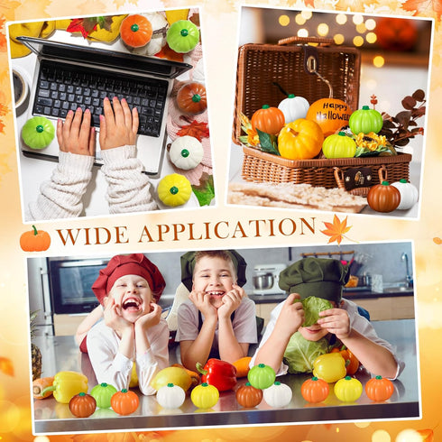 Motionchic 50 Pcs Thanksgiving Stress Balls Thanksgiving Party Favors Pumpkin Stress Balls Goodie Bag Stuffers Mini