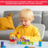 MOMOARI Set -100 5 7 18 Alphabet Number Wooden Building Blocks Blocks in Water Paint Colors and Shapes. Preschool