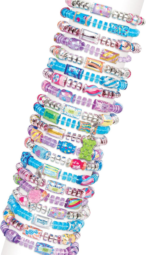 Make It Real: Shrink Magic Candy Shop Bracelet Kit, Create 20 Bracelets, DIY Jewelry Kit for Girls