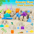 HUUIDY 4 4-12 Beach Toys for Kids, Sand Toys with Sand Buckets and Shovels for Kids, Sand Castle Building Kit with Mesh
