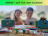 NUMI'SMILE Dinosaur Pencil Case with Fruit Scented Markers Art Set, Gifts for Boys Ages 3-9, Dino Coloring Supplies
