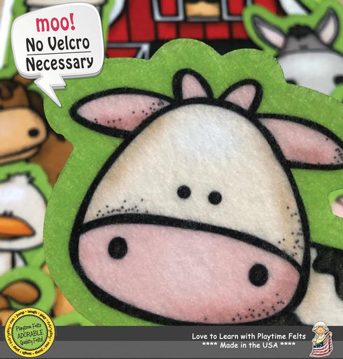 Playtime Felts Farm Babies and Their Names, 16 Adorable Precut Felt Figures for Teaching