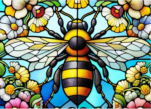 Sutinban Stained Glass Bee Puzzle 1000 Pieces, 1000 Piece Puzzle for Adults,
