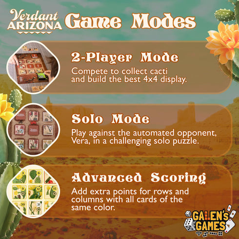 1-2 12+ Galen's Games Verdant Arizona Interactive Mint Tin Strategy Card Game for Adults & Teen, Compact Travel