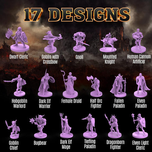 Mythical Heroes Warriors! Mini Figure Set - 102 Pcs in 17 Designs for RPGs