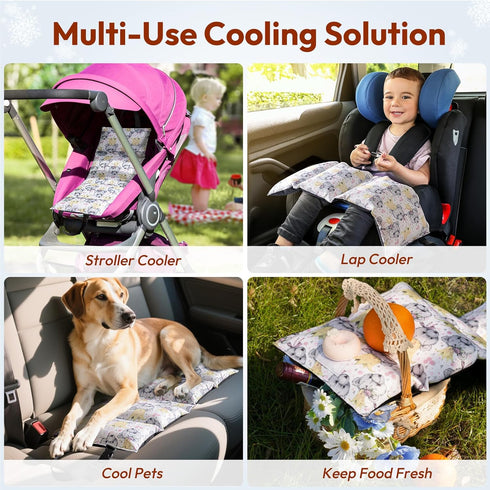 Packs, Summer NCVI Car Seat Cooling Pad with Ice Quick-Cool Insulated Car Seat & Stroller Cover for Hot Weather, Sun