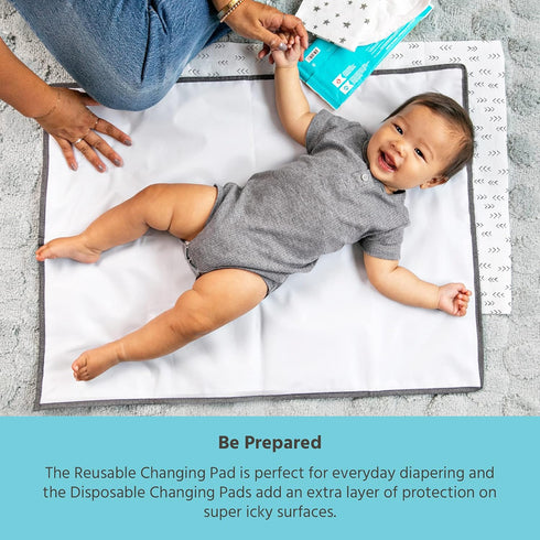 3 J.L. Childress Healthy Habits Portable Changing Pad Bundle for Babies - Wipeable Diaper Changing Mat for Travel +